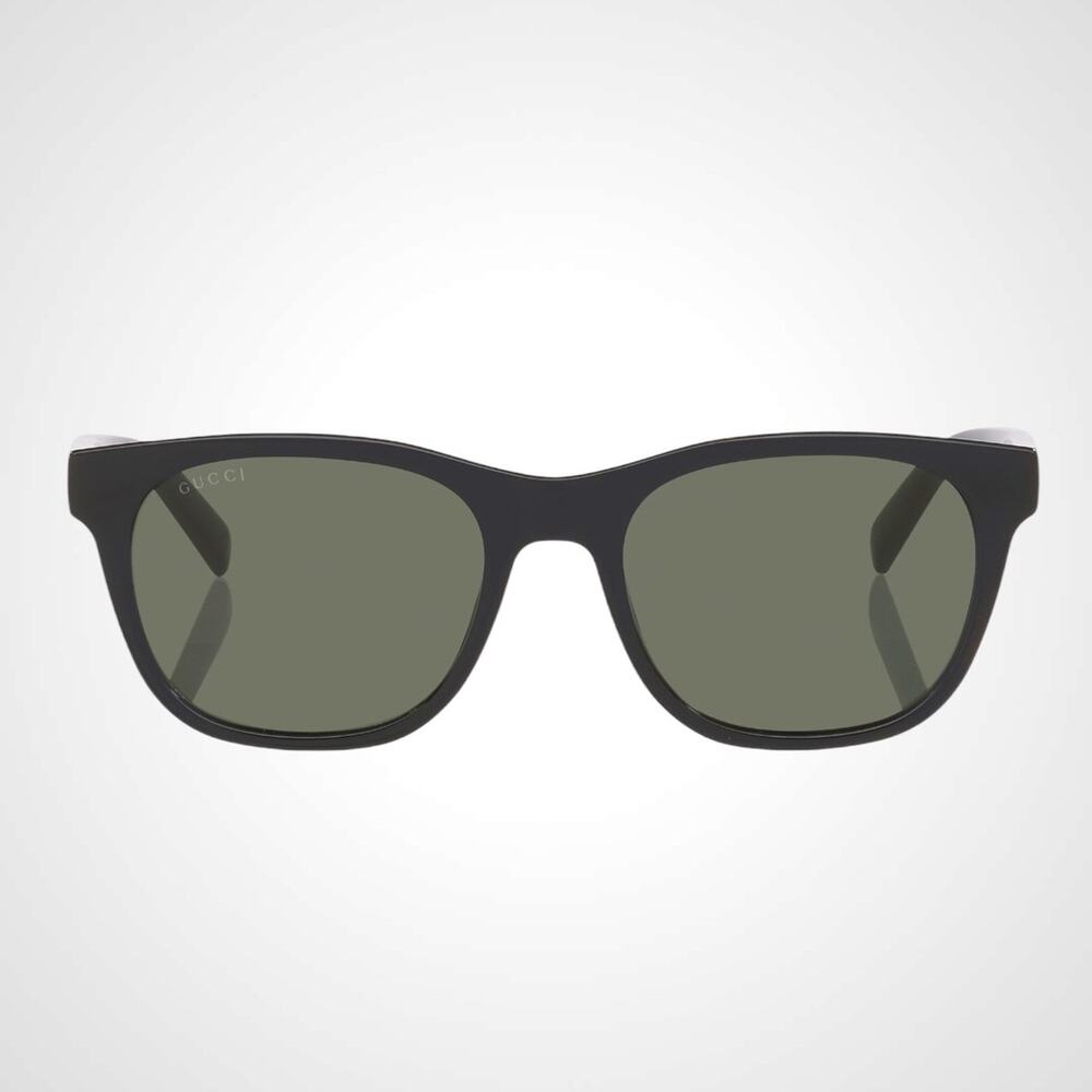 New GUCCI Sunglasses Black 54mm Square Gold Letter Logo Red Green Web Mens - Picture 4 of 7